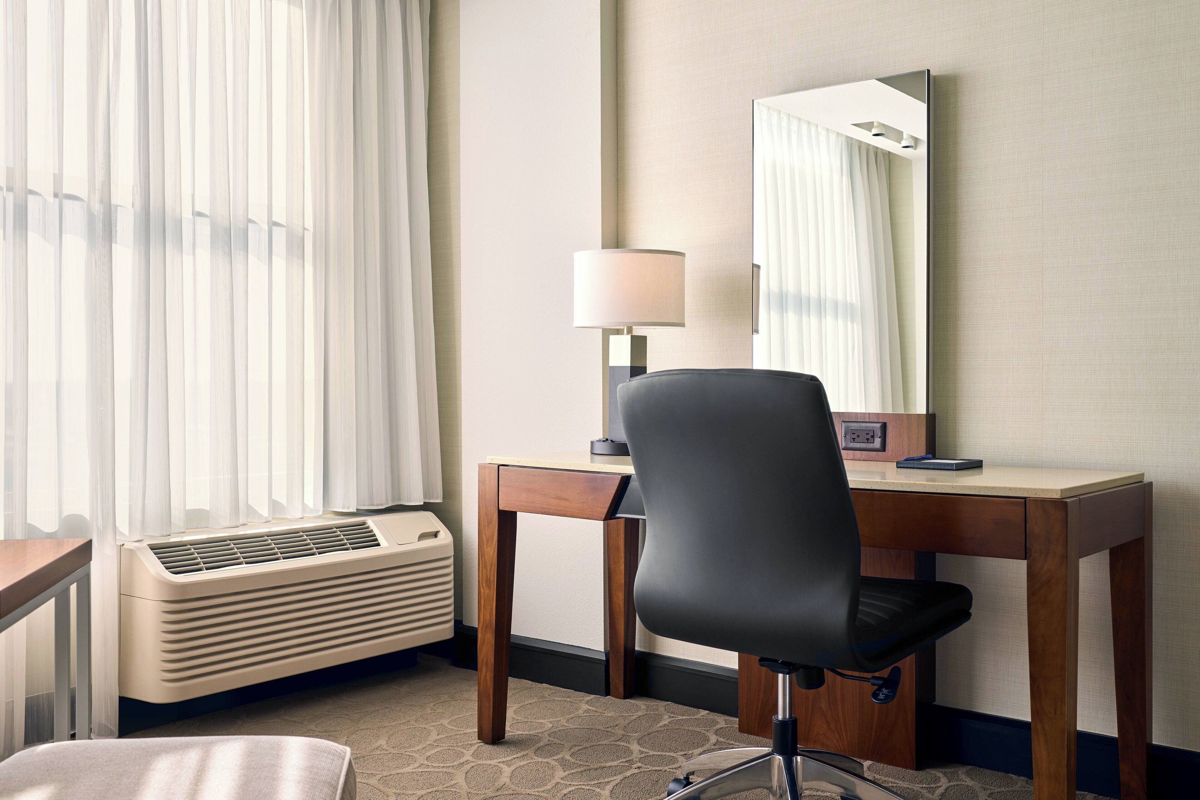 in-room safe, desk, blackout curtains, iron/ironing board