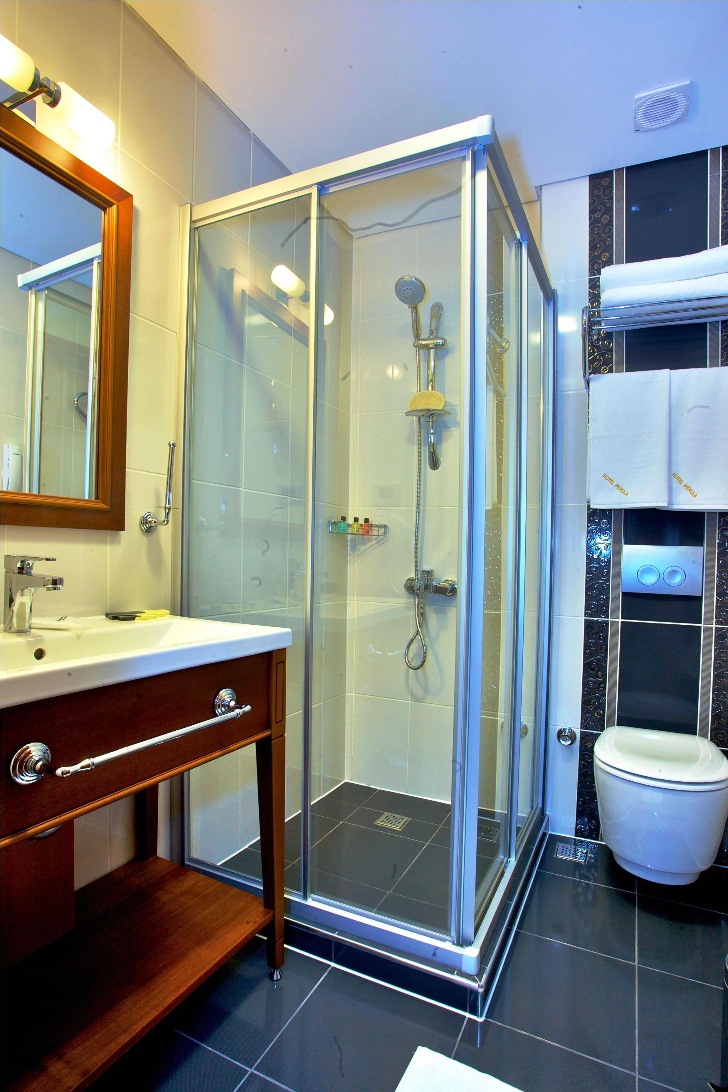 shower, free toiletries, hair dryer, slippers