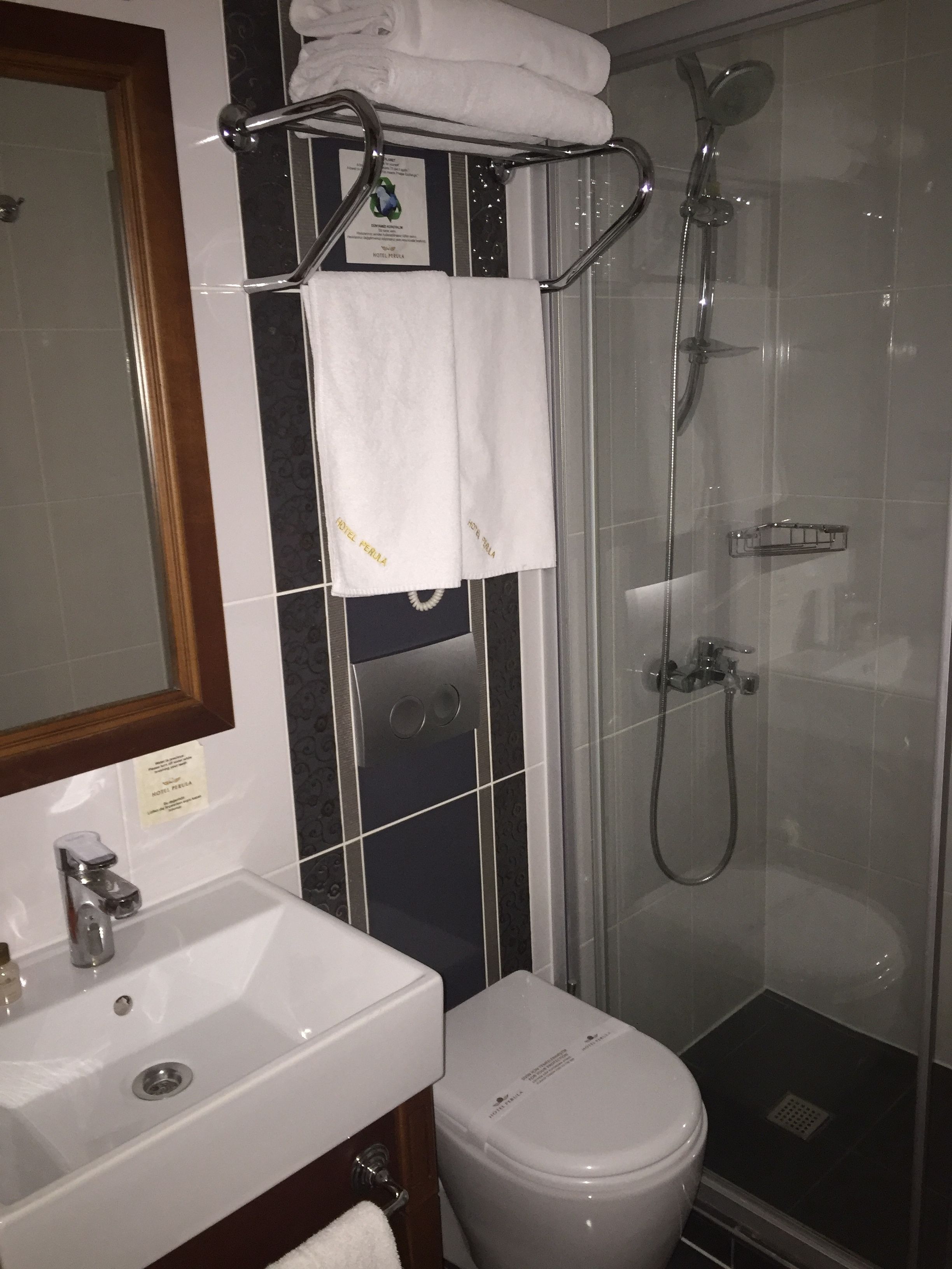 shower, free toiletries, hair dryer, slippers