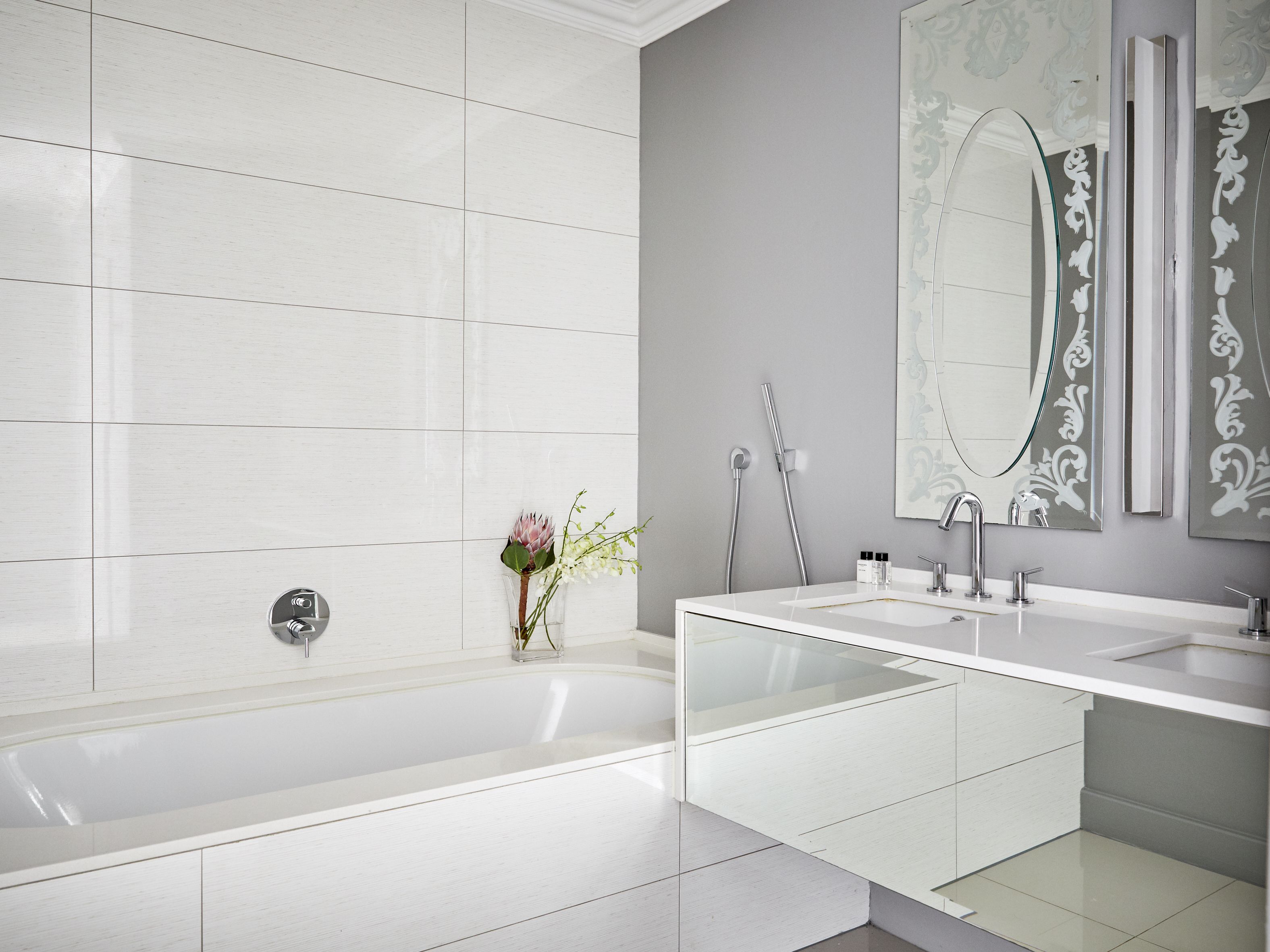 deluxe room, 1 king bed | bathroom | separate bathtub and shower, deep-soaking bathtub, designer toiletries