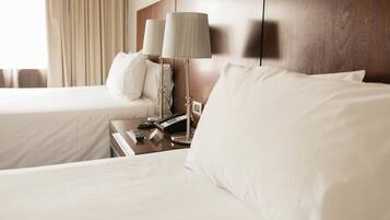 Hypo-allergenic bedding, in-room safe, desk, soundproofing