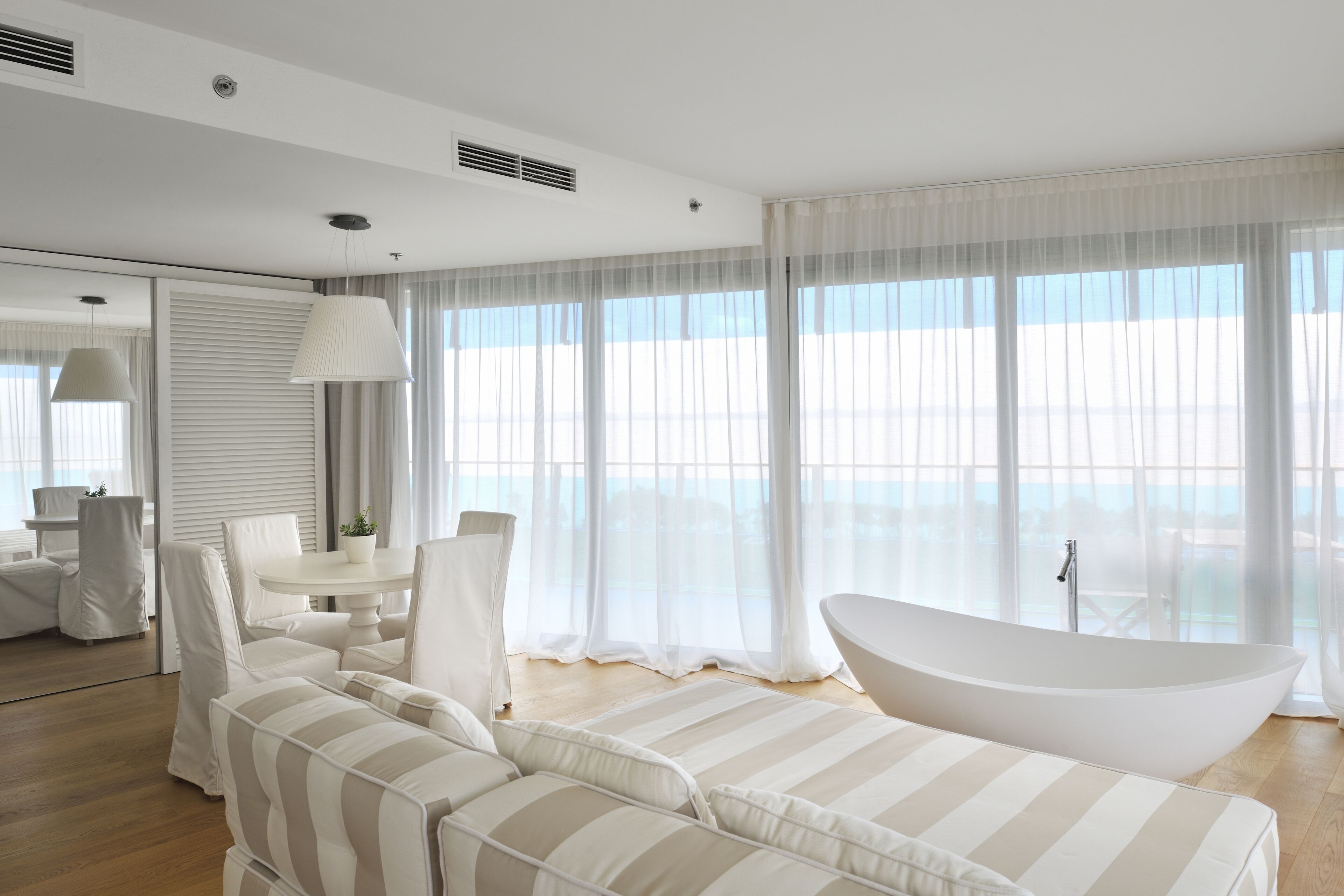 Senior Suite, 1 Double Bed with Sofa bed, Balcony, Partial Sea View | Living area | 40-inch LCD TV with satellite channels, TV