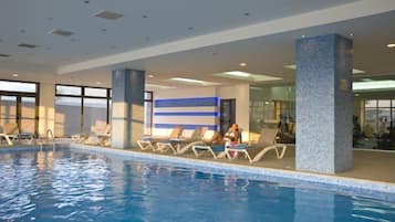 Indoor pool, 2 outdoor pools, open 10 AM to 7:00 PM, pool loungers