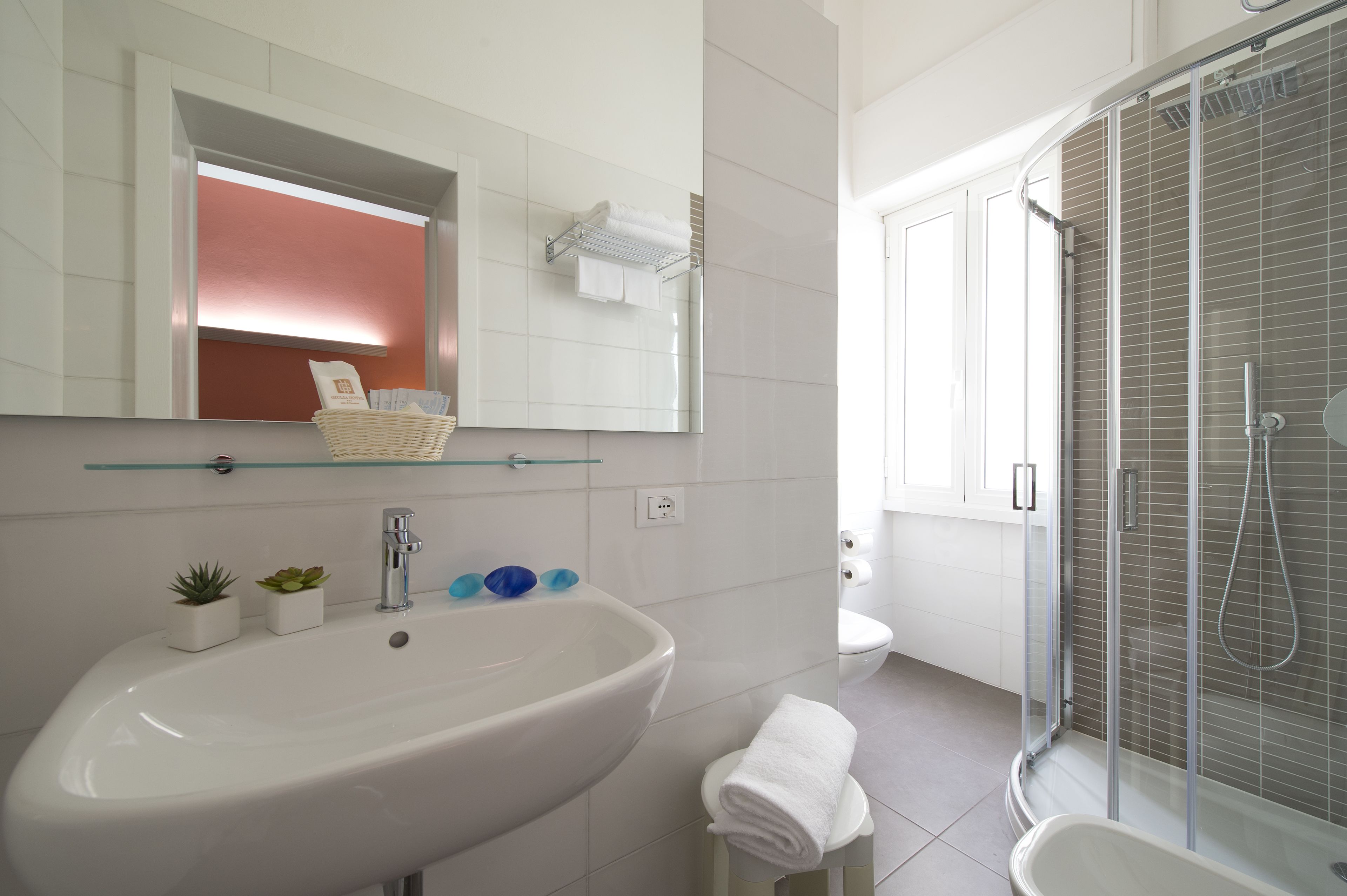 shower, free toiletries, hair dryer, bidet