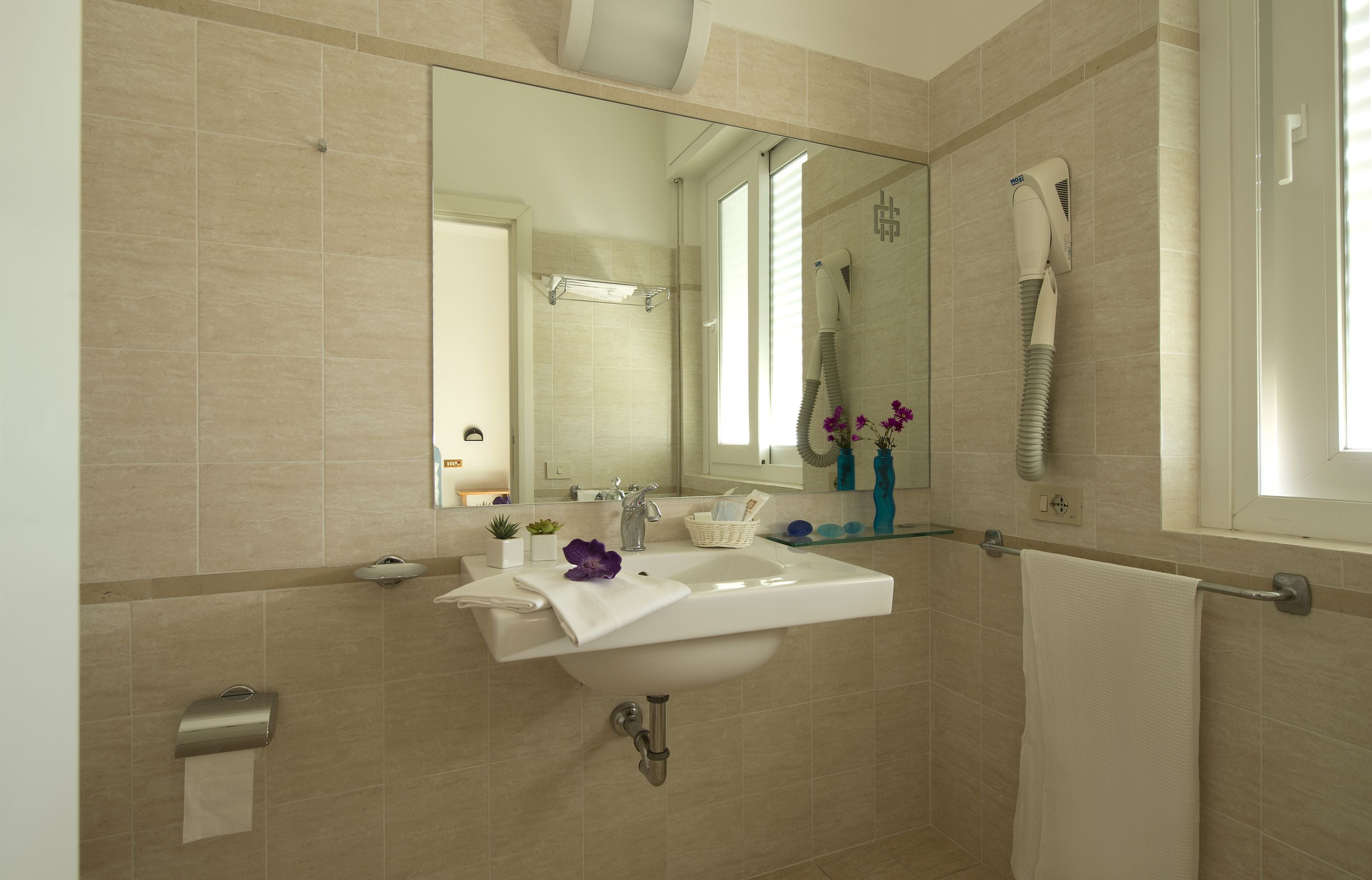 shower, free toiletries, hair dryer, bidet