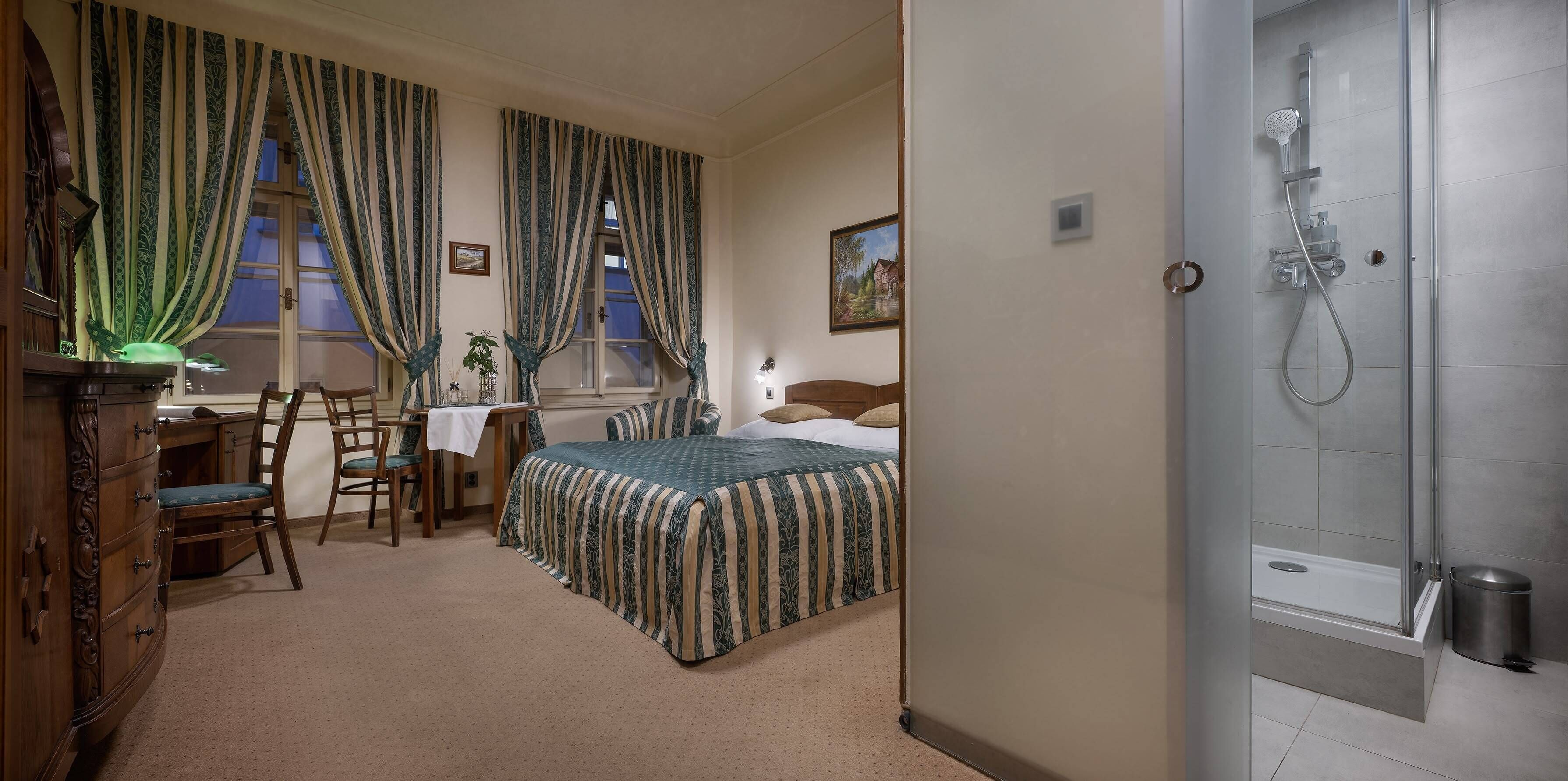 In-room safe, desk, laptop workspace, blackout curtains