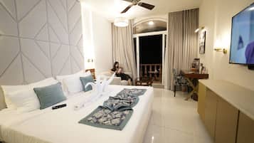 Rainforest luxe | Premium bedding, down comforters, Select Comfort beds, minibar