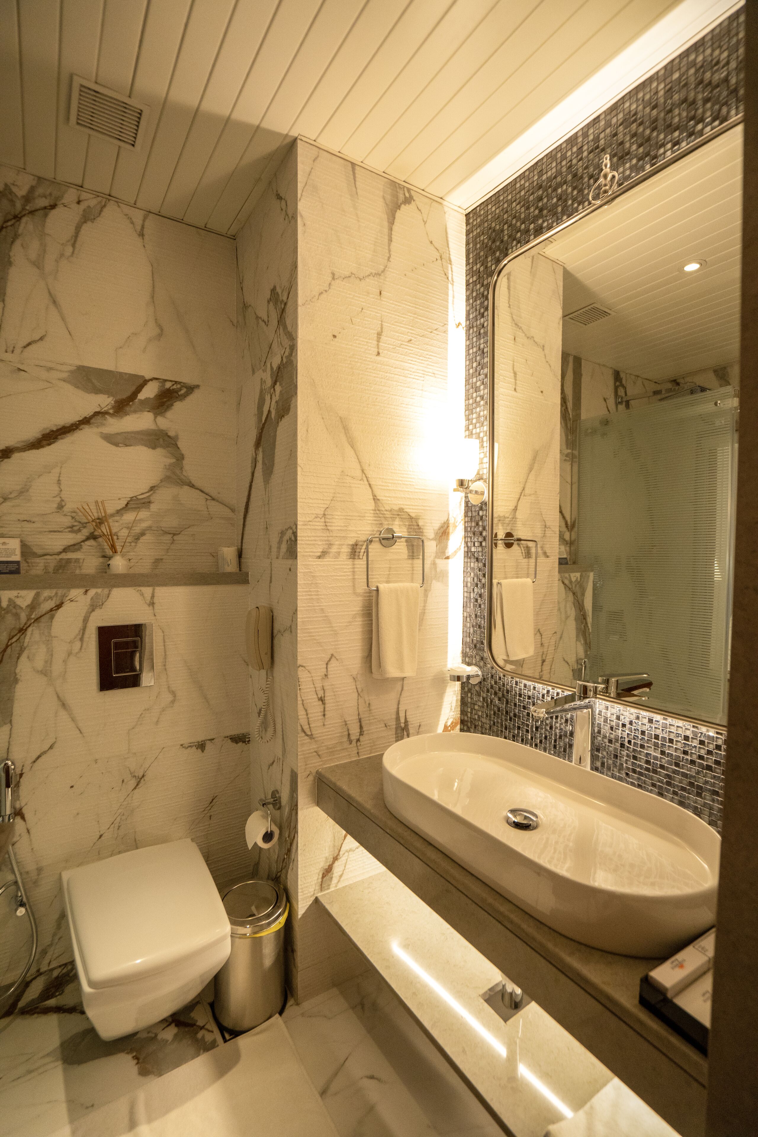 free toiletries, hair dryer, bathrobes, slippers