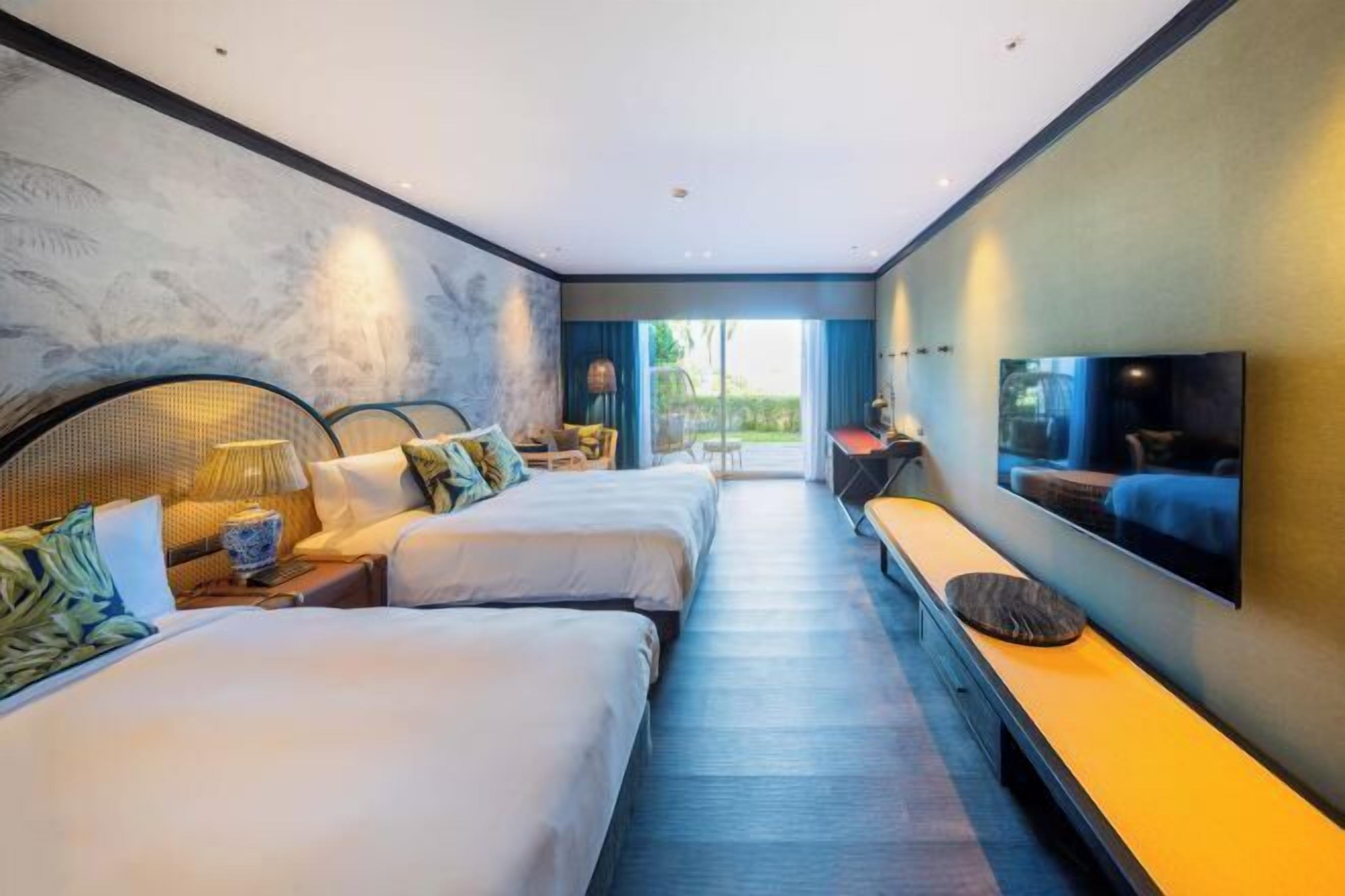 Premium bedding, down comforters, Select Comfort beds, minibar