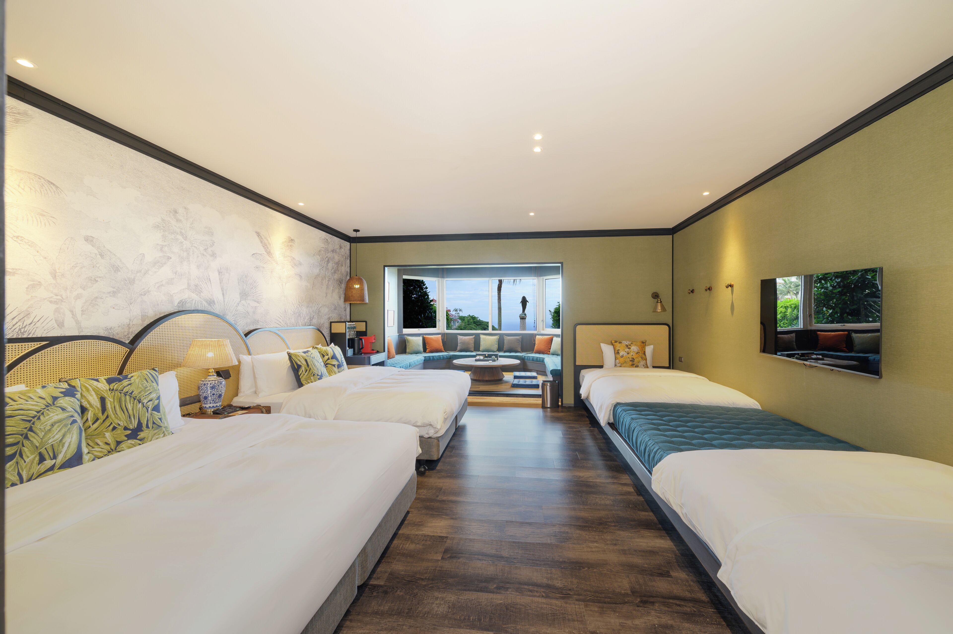 Family Room | Premium bedding, down comforters, Select Comfort beds, minibar