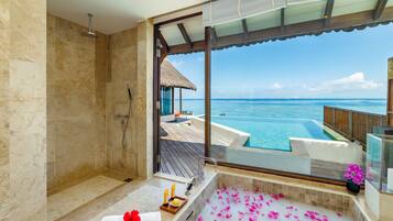 Ocean Suite with Private Pool | Bathroom | Separate bathtub and shower, deep-soaking bathtub, rainfall showerhead