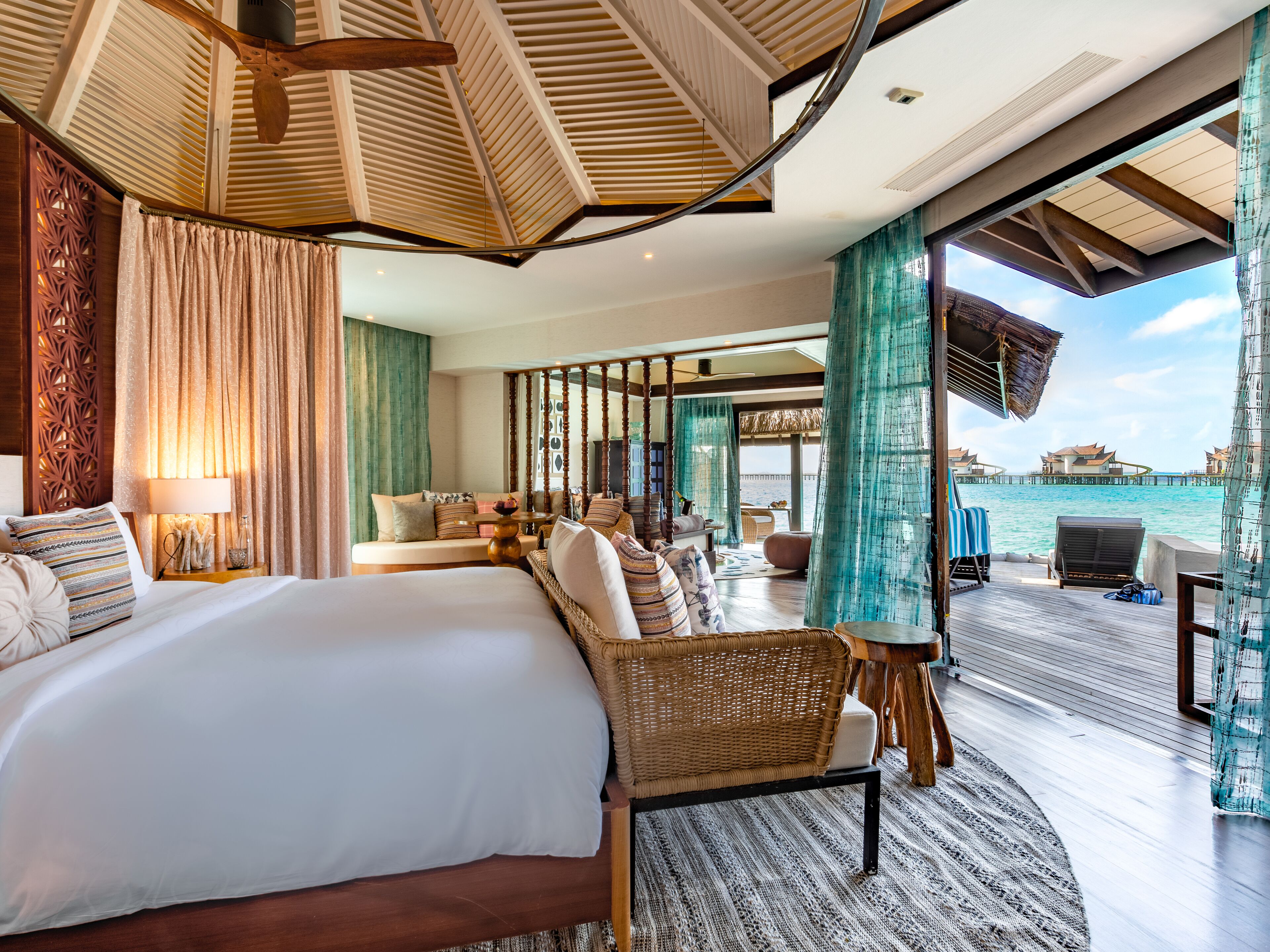 Ocean Pool Suite With Slide | Egyptian cotton sheets, premium bedding, down comforters, free minibar