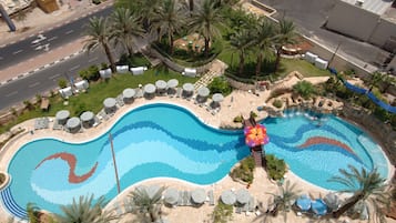 Indoor pool, pool umbrellas