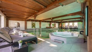 Indoor pool, outdoor pool, open 9:00 AM to 8:00 PM, pool umbrellas