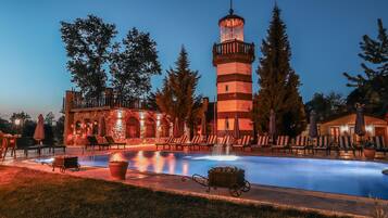 Udendørs pool, parasoller