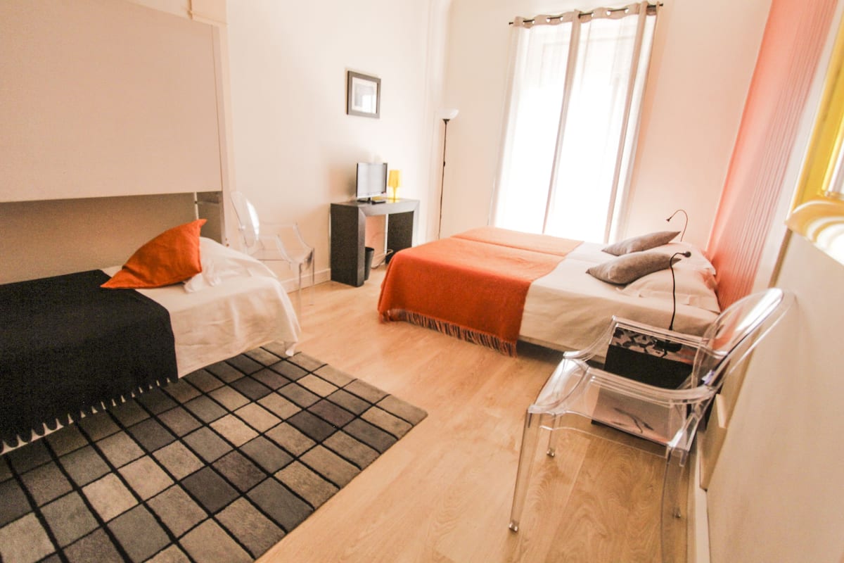 Blackout curtains, soundproofing, iron/ironing board (on request)
