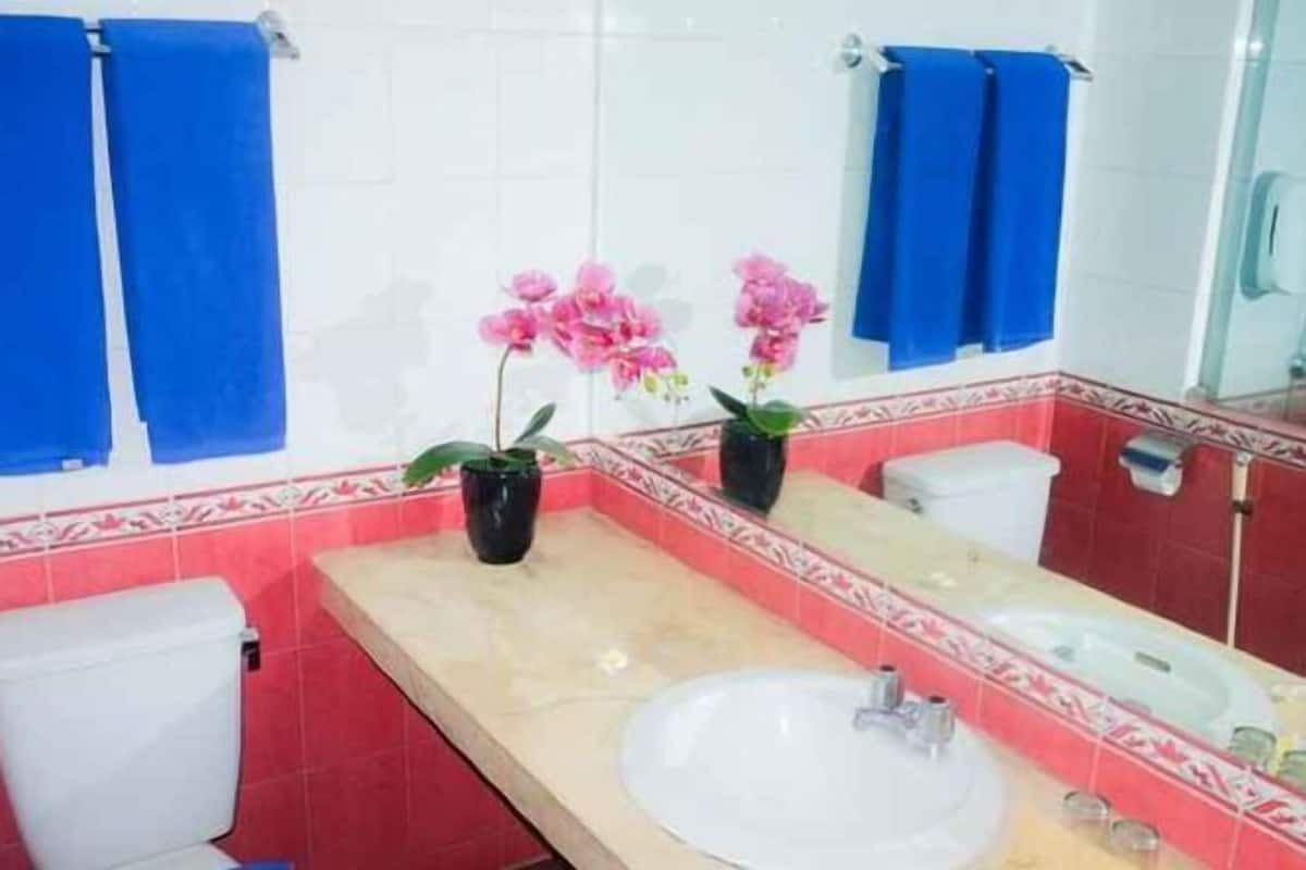 Salle de bain | SĂšche-cheveux, chaussons, serviettes fournies