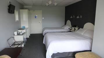 Enjoy a comfortable stay in this cozy room featuring a single bed, desk, and TV.