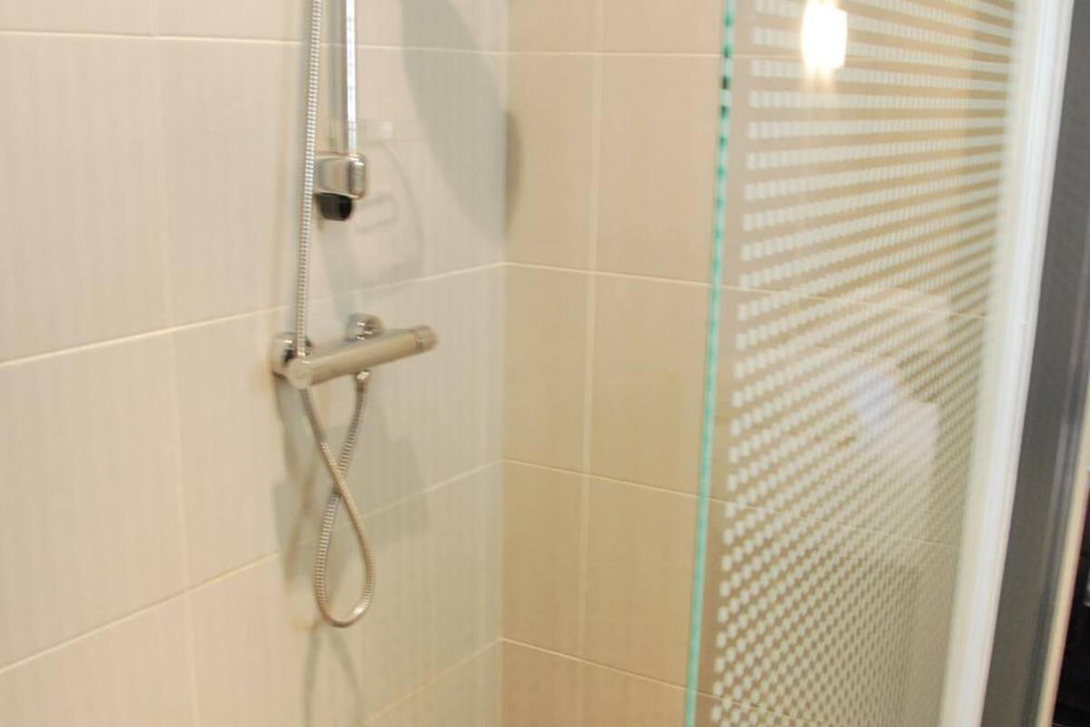 free toiletries, hair dryer, towels