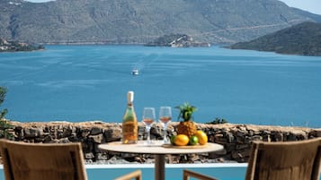 Spinalonga Suite with Private pool and Sea view | 1 bedroom, in-room safe, individually decorated, individually furnished