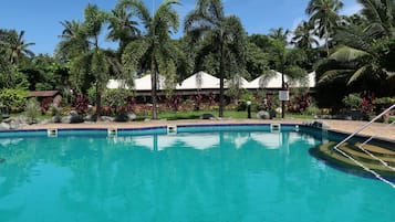 Outdoor pool, open 9:00 AM to 6:30 PM, pool umbrellas, sun loungers