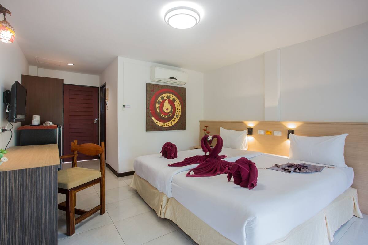 In-room safe, desk, laptop workspace, blackout drapes