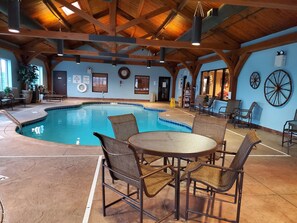 Indoor pool, open 8:30 AM to 10:30 PM, sun loungers