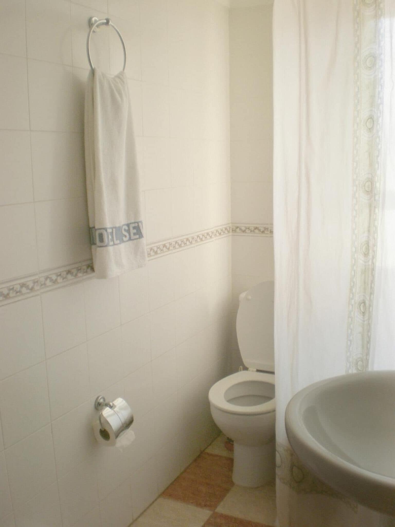 combined shower/bathtub, hair dryer, towels