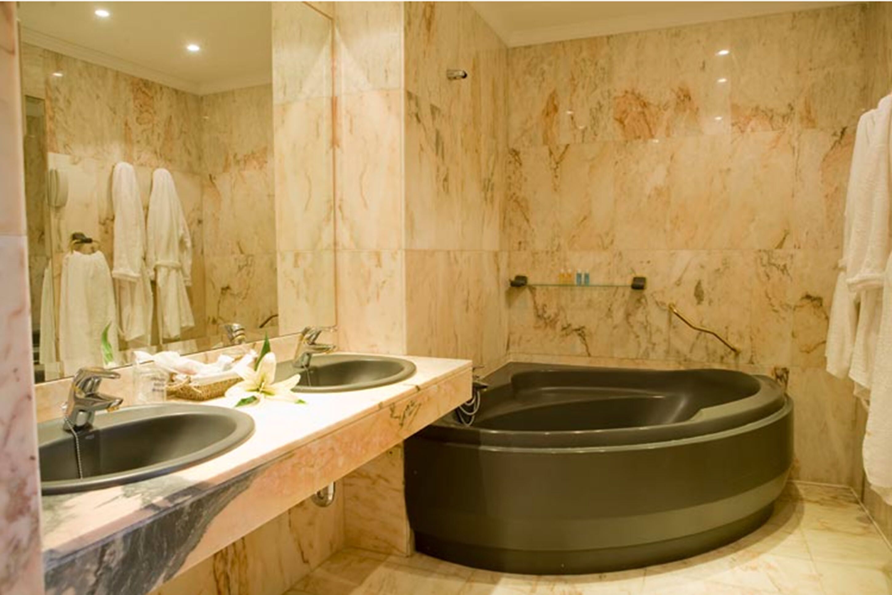 suite | bathroom | hair dryer, towels