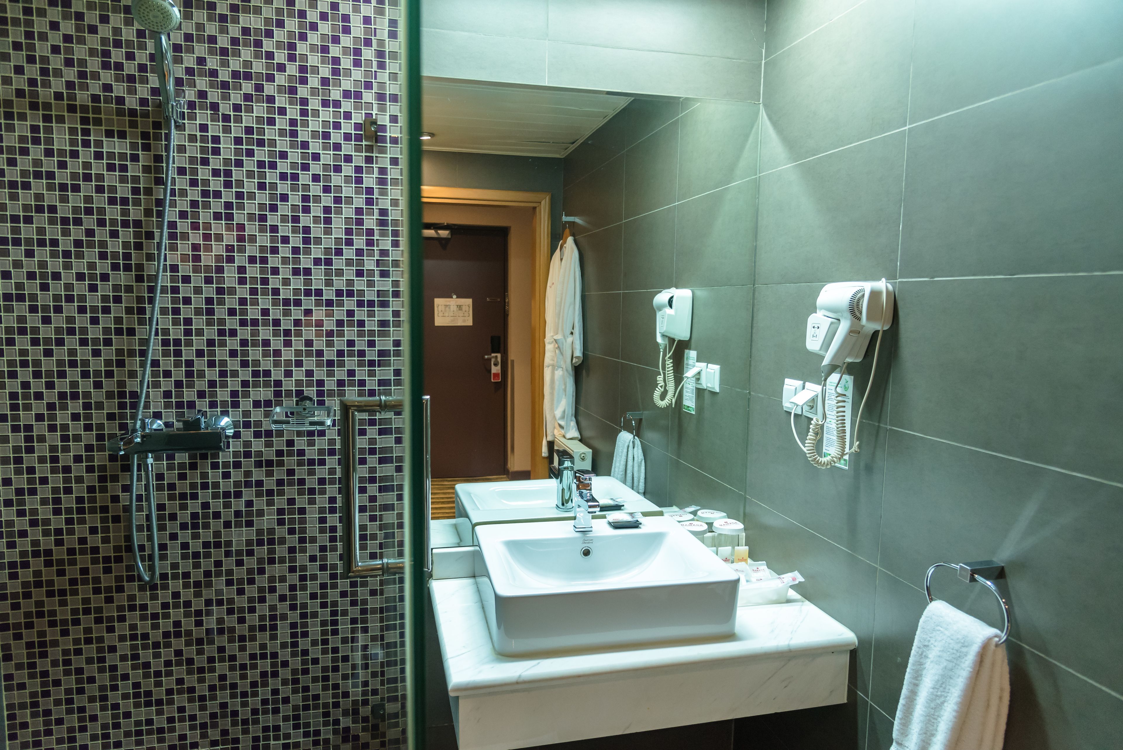 executive room, 1 king bed | bathroom | combined shower/bathtub, deep-soaking bathtub, hair dryer, bathrobes
