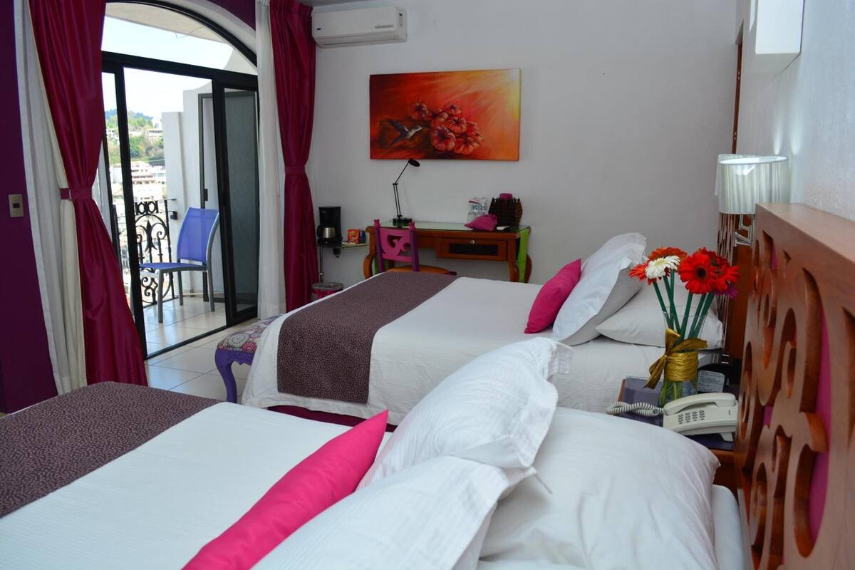 junior suite, 2 double beds | in-room safe, iron/ironing board, free wifi, bed sheets