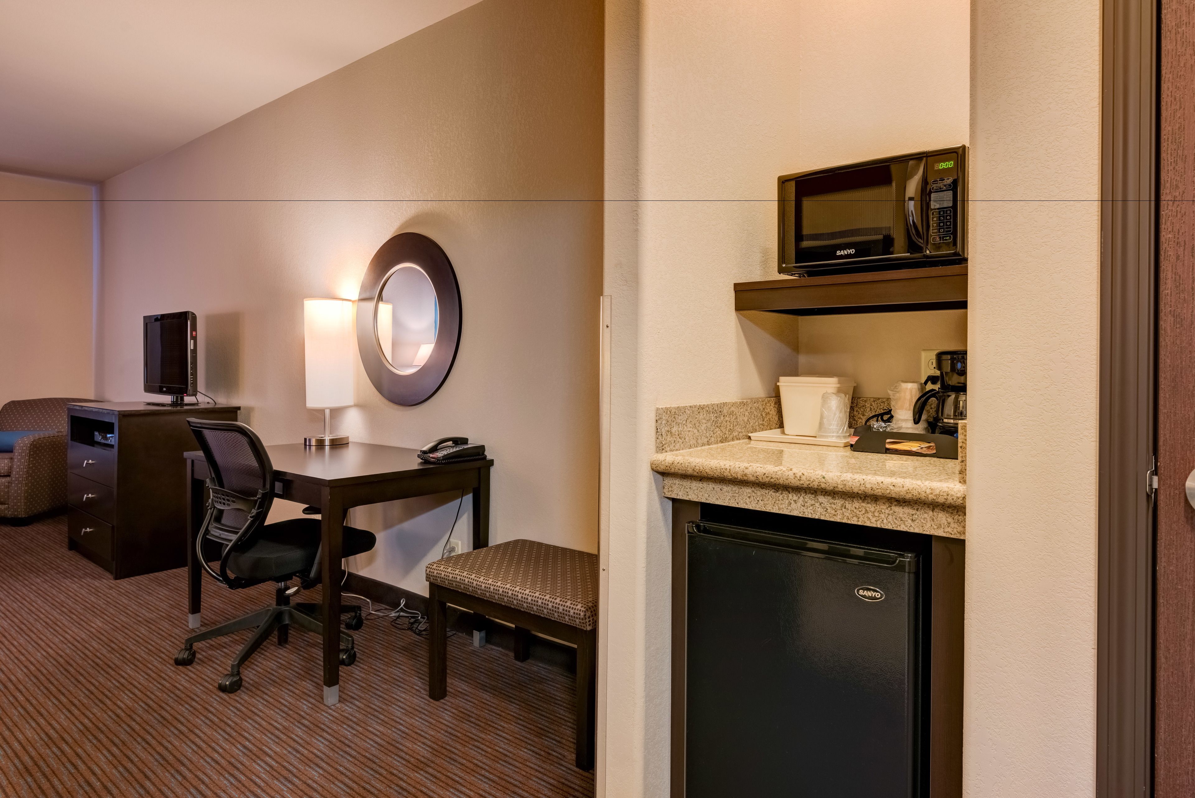 suite, 1 king bed with sofa bed, non smoking | mini fridge