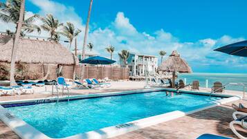 Outdoor pool, open 7:30 AM to 6:30 PM, sun loungers