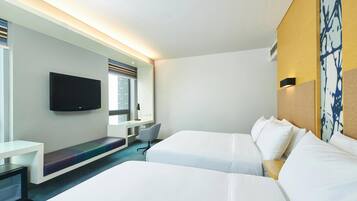 aloft, Chambre, 2 lits doubles, vue ville | Couette en duvet d'oie, coffres-forts dans les chambres, bureau