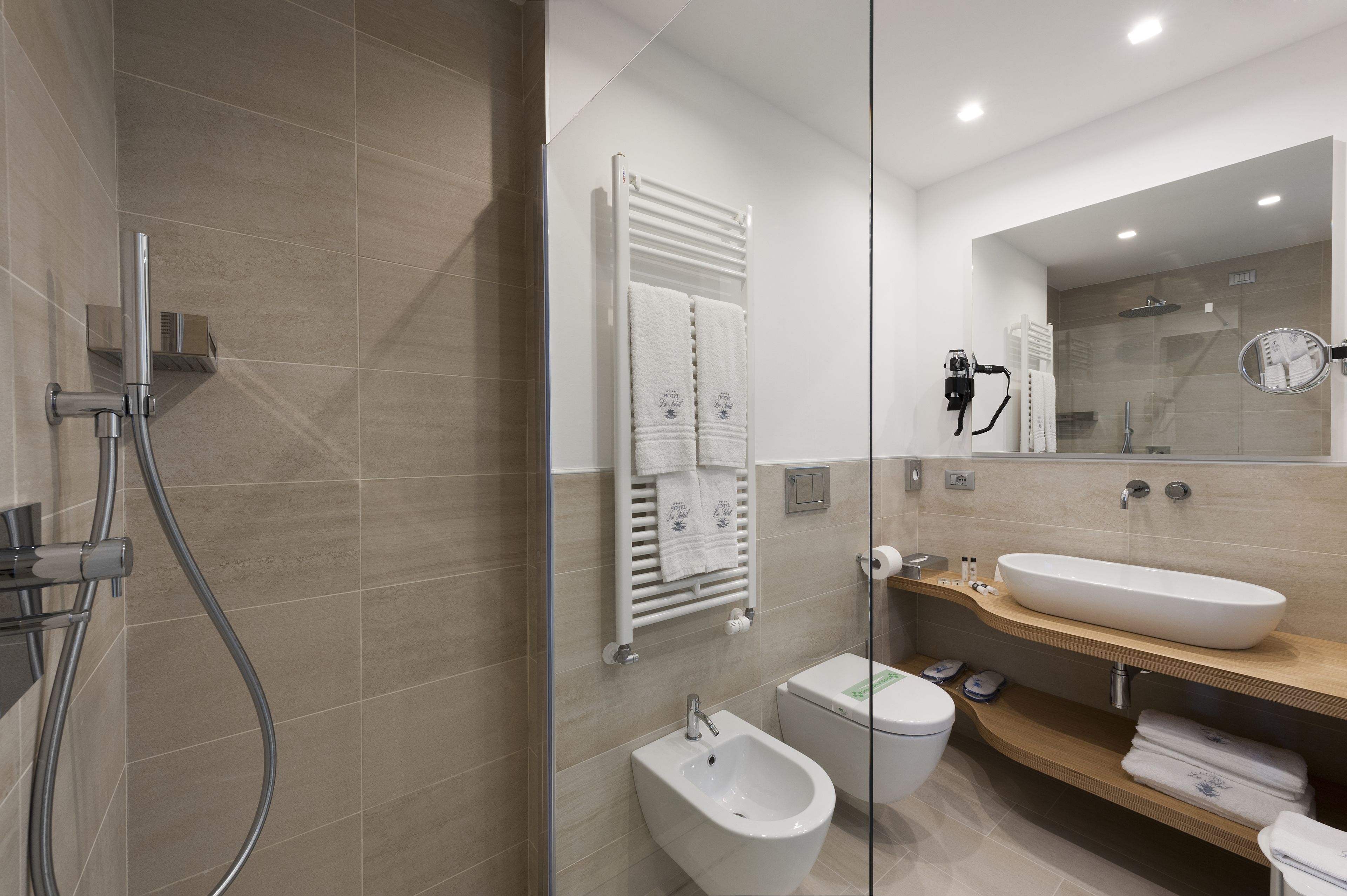 shower, free toiletries, hair dryer, slippers