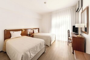Desk, free WiFi, bed sheets