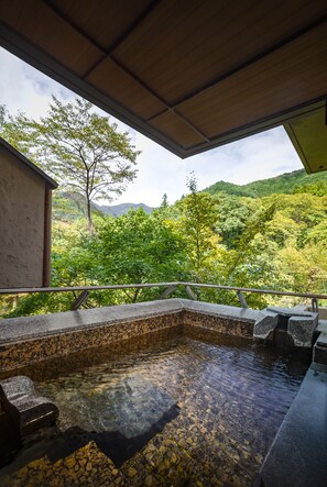 Japanese style room | Bathroom | Separate tub and shower, spring water tub, hair dryer, electronic bidet