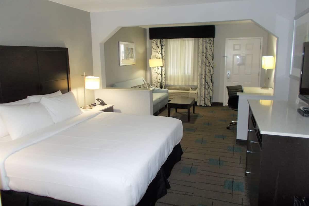 Down duvets, pillow-top beds, desk, laptop workspace