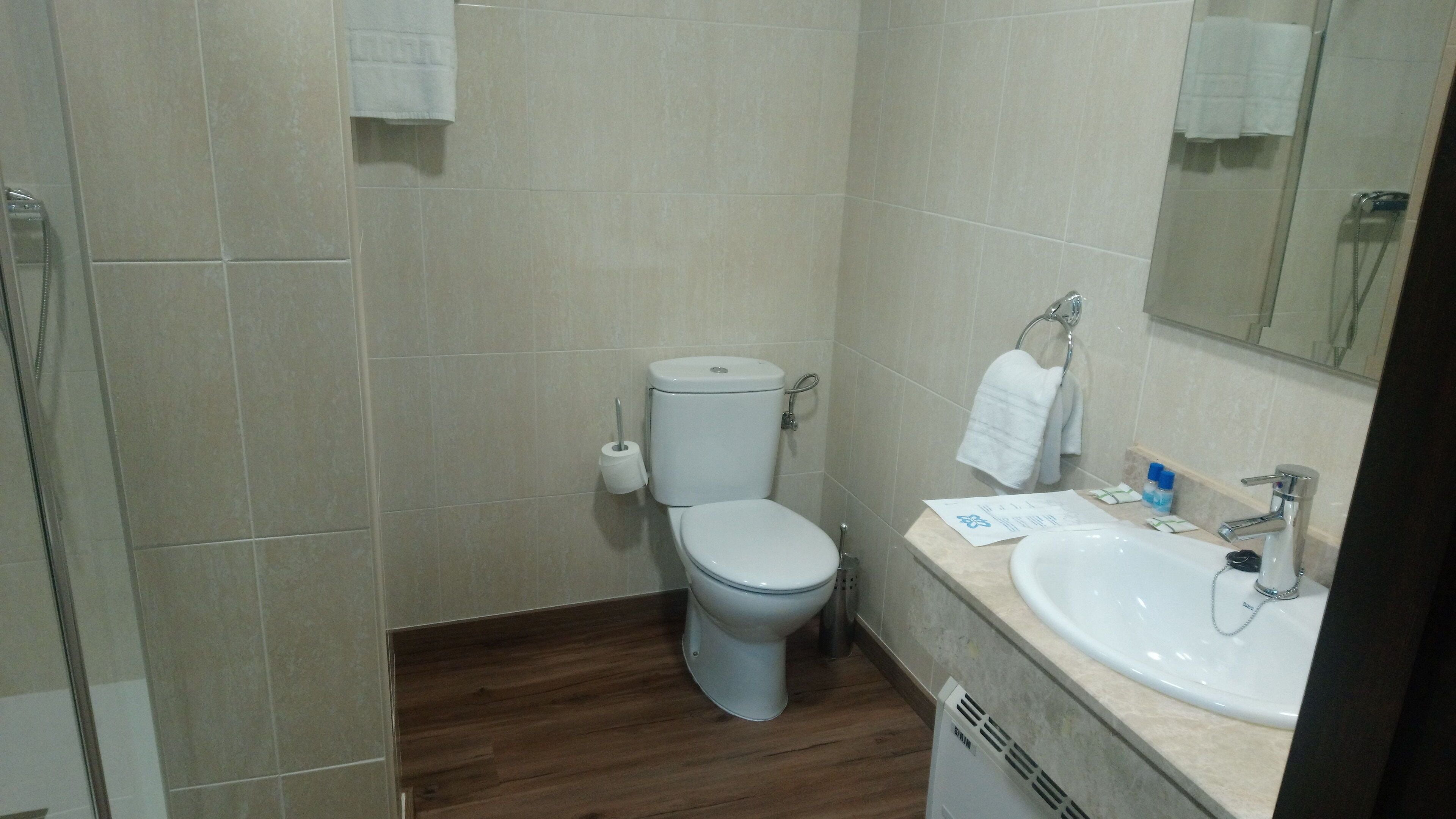 free toiletries, hair dryer, bidet, towels