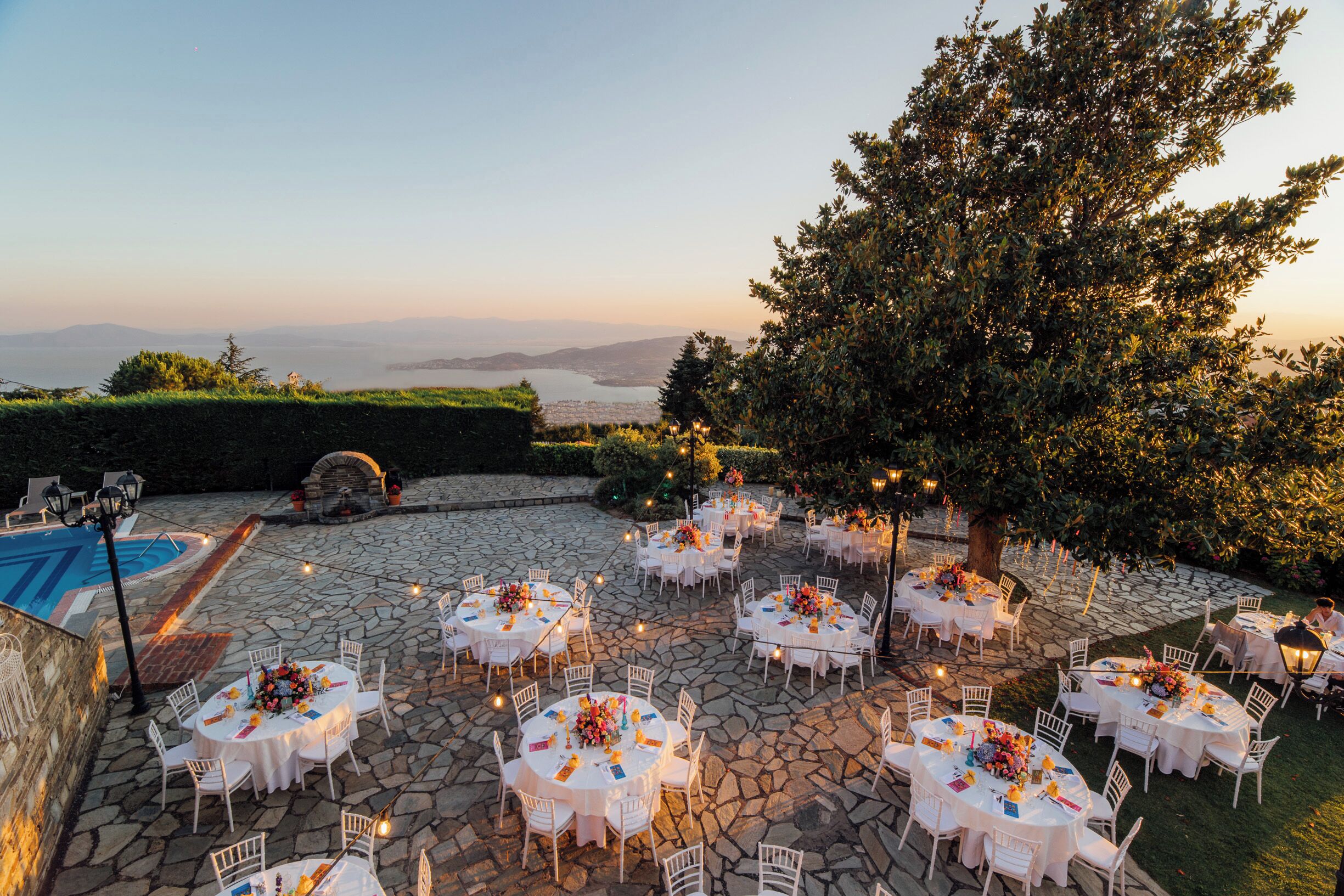 Outdoor banquet area