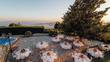 Outdoor banquet area