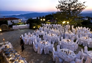 Outdoor banquet area