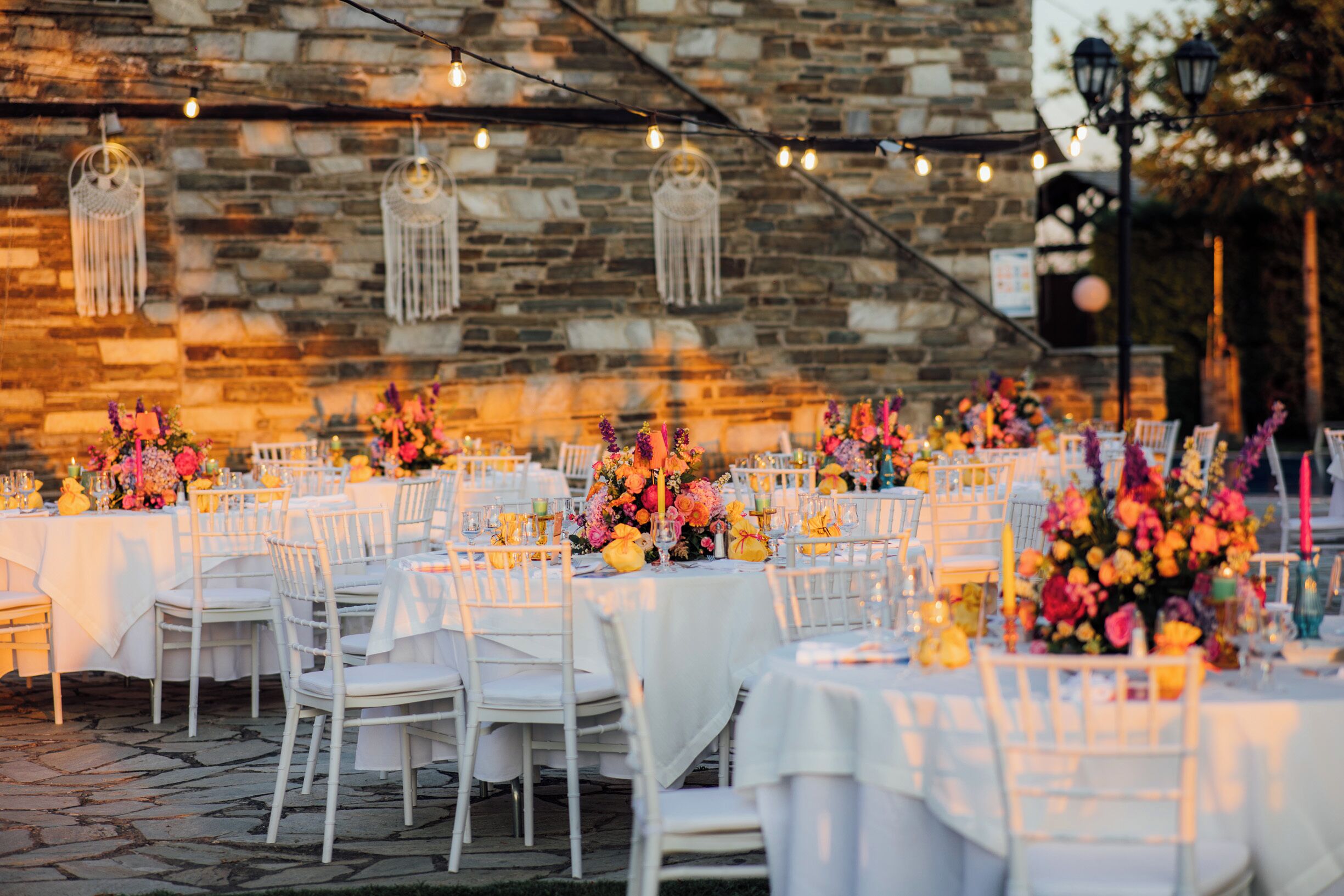 Outdoor banquet area