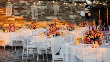 Outdoor banquet area