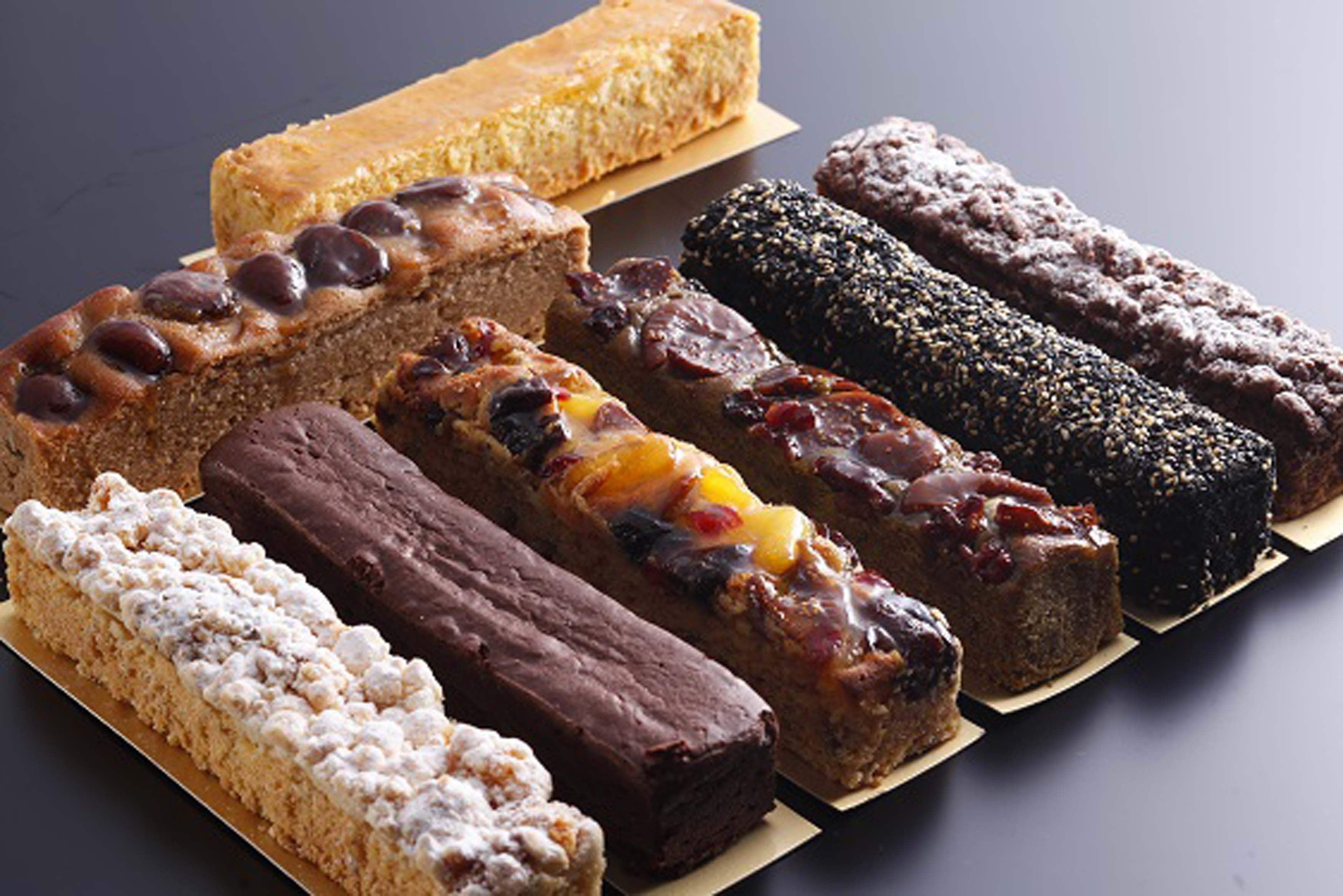 A variety of desserts arranged on a table.