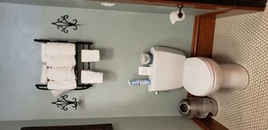 Free toiletries, hair dryer, towels, soap