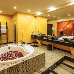 Baignoire et douche séparées, douche à « effet pluie »
