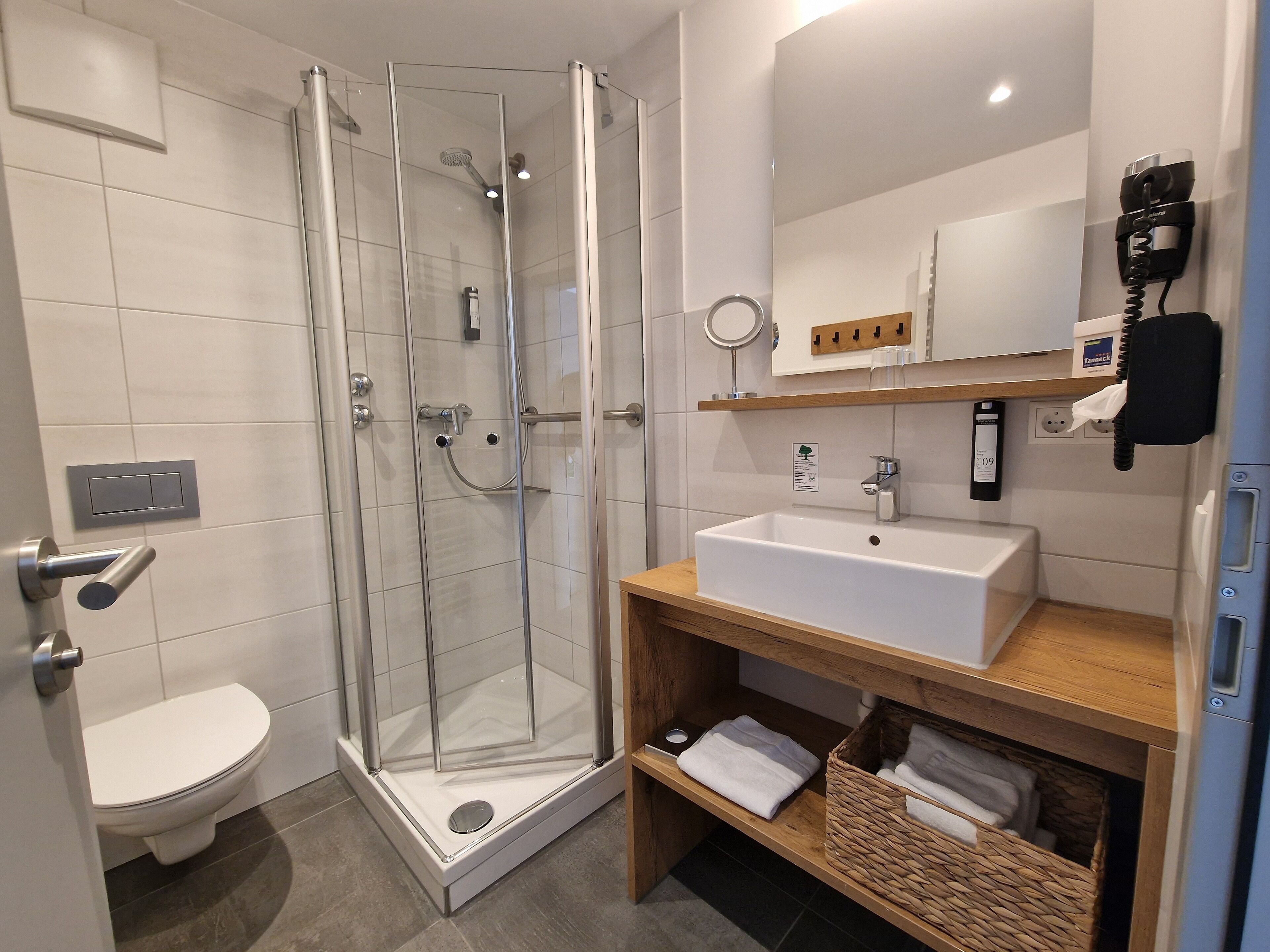 free toiletries, hair dryer, bathrobes, slippers