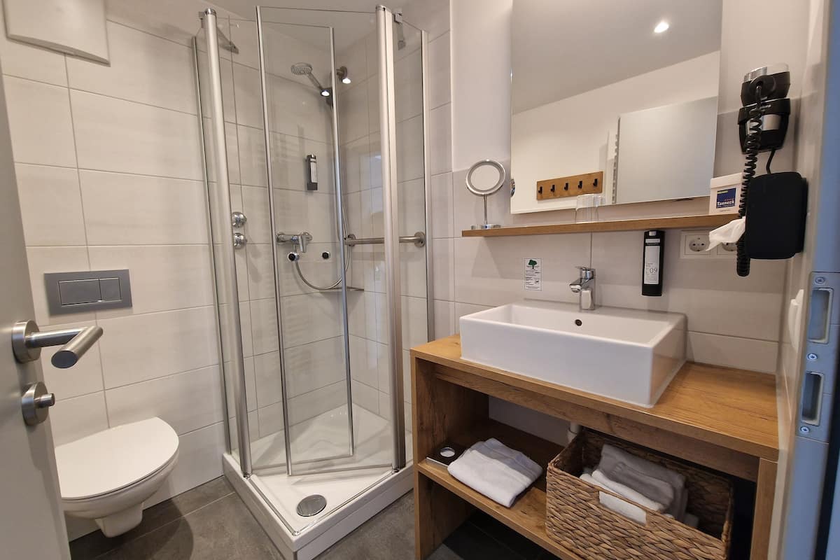 free toiletries, hair dryer, bathrobes, slippers