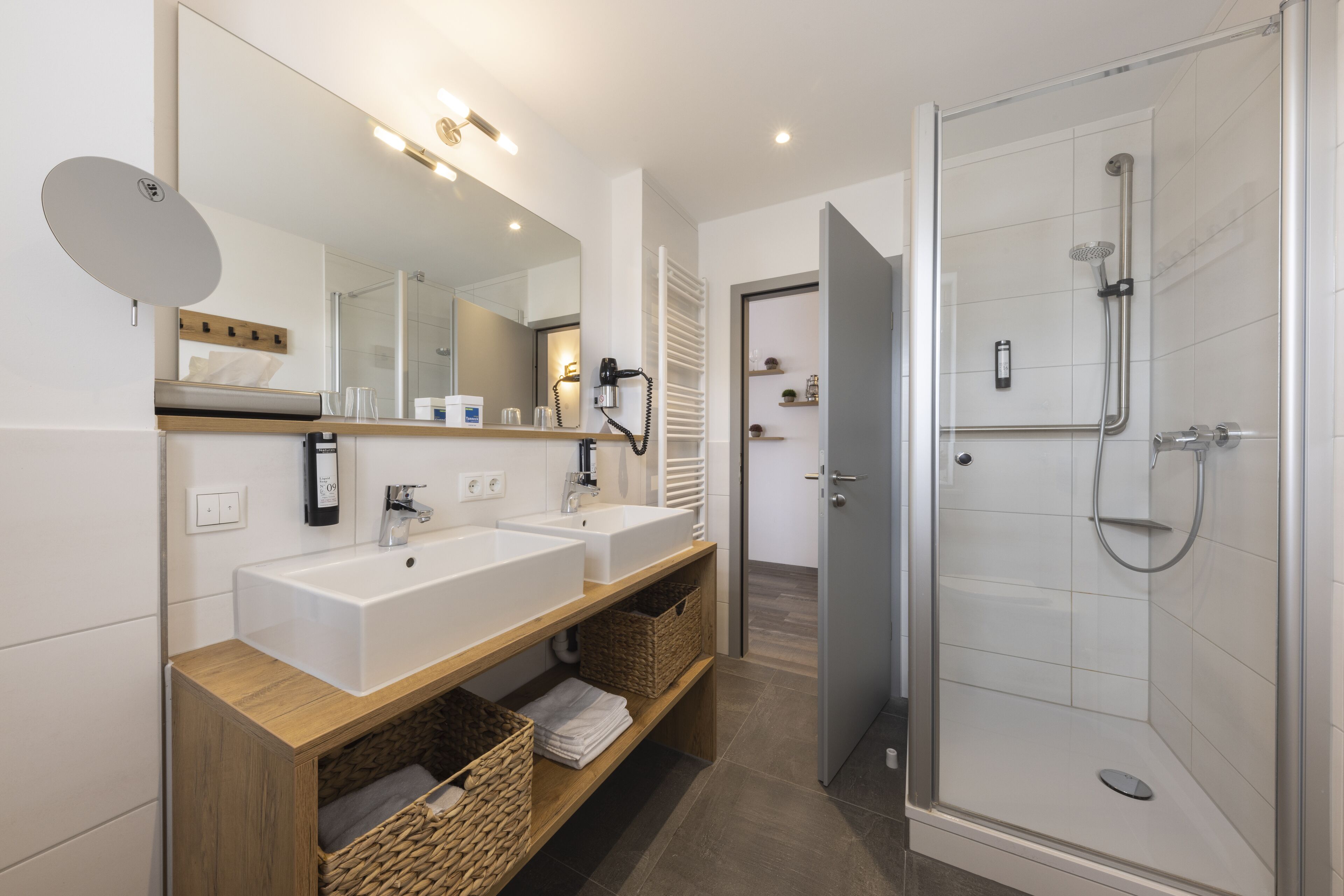 free toiletries, hair dryer, bathrobes, slippers